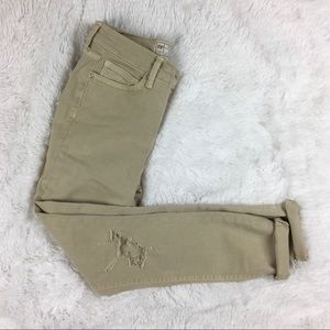 Free People Distressed High Waist Busted Knee Pant